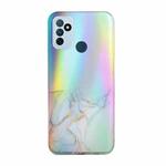 For OnePlus Nord N100 Laser Marble Pattern Clear TPU Shockproof Protective Case(Gray)