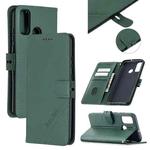 For Huawei P smart 2020 Stitching Style 2-Color Cow Texture Horizontal Flip PU Leather Case with Holder & Card Slot & Lanyard(Green)