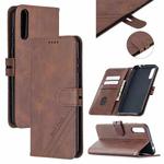 For Huawei P Smart S / Y8p Stitching Style 2-Color Cow Texture Horizontal Flip PU Leather Case with Holder & Card Slot & Lanyard(Brown)