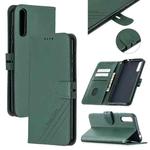 For Huawei P Smart S / Y8p Stitching Style 2-Color Cow Texture Horizontal Flip PU Leather Case with Holder & Card Slot & Lanyard(Green)