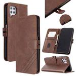 For Huawei P40 lite / nova 7i Stitching Style 2-Color Cow Texture Horizontal Flip PU Leather Case with Holder & Card Slot & Lanyard(Brown)