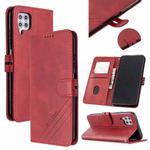 For Huawei P40 lite / nova 7i Stitching Style 2-Color Cow Texture Horizontal Flip PU Leather Case with Holder & Card Slot & Lanyard(Red)