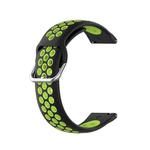 For Huawei Watch 3 / 3 Pro 22mm Sport Two-color Silicone Watch Band(Black Lime Green)