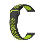 For Huawei Watch 3 / 3 Pro 22mm Two-color Silicone Watch Band(Black Lime Green)