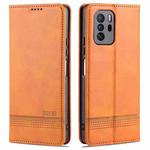 For Xiaomi Redmi Note 10 Pro 5G AZNS Magnetic Calf Texture Horizontal Flip Leather Case with Card Slots & Holder & Wallet(Light Brown)