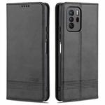 For Xiaomi Redmi Note 10 Pro 5G AZNS Magnetic Calf Texture Horizontal Flip Leather Case with Card Slots & Holder & Wallet(Black)