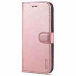 For iPhone 12 mini AZNS Skin Feel Calf Texture Horizontal Flip Leather Case with Card Slots & Holder & Wallet(Rose Gold)