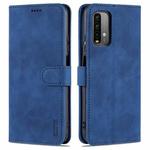 For Xiaomi Redmi Note 9 4G AZNS Skin Feel Calf Texture Horizontal Flip Leather Case with Card Slots & Holder & Wallet(Blue)