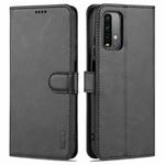 For Xiaomi Poco M3 AZNS Skin Feel Calf Texture Horizontal Flip Leather Case with Card Slots & Holder & Wallet(Black)