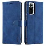 For Xiaomi Redmi Note 10 Pro Max AZNS Skin Feel Calf Texture Horizontal Flip Leather Case with Card Slots & Holder & Wallet(Blue)