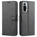 For Xiaomi Redmi Note 10 Pro Max AZNS Skin Feel Calf Texture Horizontal Flip Leather Case with Card Slots & Holder & Wallet(Black)