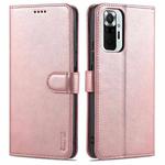 For Xiaomi Redmi Note 10 Pro Max AZNS Skin Feel Calf Texture Horizontal Flip Leather Case with Card Slots & Holder & Wallet(Rose Gold)