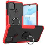For OPPO Realme C20 / C21 Armor Bear Shockproof PC + TPU Protective Case with Ring Holder(Red)
