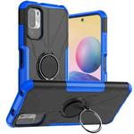 For Xiaomi Redmi Note 10 5G Armor Bear Shockproof PC + TPU Protective Case with Ring Holder(Blue)