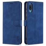 For Samsung Galaxy A02 AZNS Skin Feel Calf Texture Horizontal Flip Leather Case with Card Slots & Holder & Wallet(Blue)