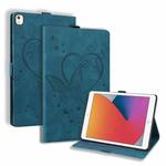 Love Butterfly Pattern For iPad 10.2 2021 / 2020 / 2019 Horizontal Flip Leather Case with Holder & Sleep / Wake-up Function / Air (2019) / 10.2 (2020)(Blue)