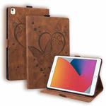 Love Butterfly Pattern For iPad 10.2 2021 / 2020 / 2019 Horizontal Flip Leather Case with Holder & Sleep / Wake-up Function / Air (2019) / 10.2 (2020)(Brown)
