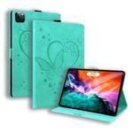 For iPad Pro 11 2022 / 2021 / 2018 / Air 2020 10.9 Love Butterfly Pattern Horizontal Flip Leather Tablet Case with Holder & Sleep / Wake-up Function(Green)