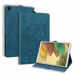 For Samsung Galaxy Tab A7 Lite T220 T225 Love Butterfly Pattern Horizontal Flip Leather Case with Holder(Blue)