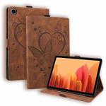 For Samsung Galaxy Tab A7 10.4 (2020) SM-T500 SM-T505 Love Butterfly Pattern Horizontal Flip Leather Case with Holder(Brown)