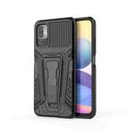 For Xiaomi Redmi Note 10 5G War Chariot Series Armor All-inclusive Shockproof PC + TPU Protective Case with Invisible Holder(Black)