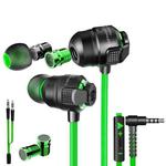PLEXTONE G23 3.5mm Dual Variable Sound Cell In-ear Wire-controlled Gaming Earphone, Cable Length: 1.2m(Green)