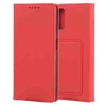 For Samsung GalaxyA03s 166.6mm Strong Magnetism Liquid Feel Horizontal Flip Leather Case with Holder & Card Slots & Wallet(Red)