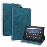 For Amazon Fire HD 10 Plus (2021) / HD 10 (2021) Love Butterfly Pattern Horizontal Flip Leather Case with Holder & Sleep / Wake-up Function(Blue)