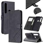 For Motorola Moto G8 Plus Stitching Style 2-Color Cow Texture Horizontal Flip PU Leather Case with Holder & Card Slot & Lanyard(Black)