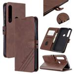 For Motorola Moto G8 Plus Stitching Style 2-Color Cow Texture Horizontal Flip PU Leather Case with Holder & Card Slot & Lanyard(Brown)