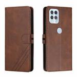 For Motorola Edge S Stitching Style 2-Color Cow Texture Horizontal Flip PU Leather Case with Holder & Card Slot & Lanyard(Brown)