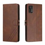 For Motorola Moto G Stylus 2021 Stitching Style 2-Color Cow Texture Horizontal Flip PU Leather Case with Holder & Card Slot & Lanyard(Brown)