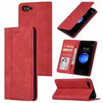 Skin Feel Pressure Line Magnetic Horizontal Flip Leather Case with Holder & Card Slot & Wallet & Photo Frame For iPhone 6 / 6s(Red)