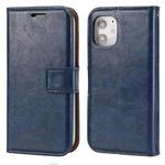 For iPhone 11 Crazy Horse Texture Detachable Magnetic Back Cover Horizontal Flip Leather Case with Holder & Card Slots & Photo Frame & Wallet (Blue)