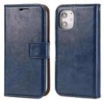 For iPhone 12 mini Crazy Horse Texture Detachable Magnetic Back Cover Horizontal Flip Leather Case with Holder & Card Slots & Photo Frame & Wallet (Blue)