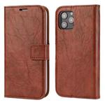 For iPhone 12 / 12 Pro Crazy Horse Texture Detachable Magnetic Back Cover Horizontal Flip Leather Case with Holder & Card Slots & Photo Frame & Wallet(Brown)