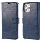 For iPhone 12 Pro Max Crazy Horse Texture Detachable Magnetic Back Cover Horizontal Flip Leather Case with Holder & Card Slots & Photo Frame & Wallet(Blue)