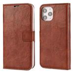 For iPhone 12 Pro Max Crazy Horse Texture Detachable Magnetic Back Cover Horizontal Flip Leather Case with Holder & Card Slots & Photo Frame & Wallet(Brown)