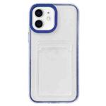 For iPhone 11 Full-coverage 360 Clear PC + TPU Shockproof Protective Case with Card Slot (Blue)