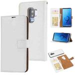 For Samsung Galaxy S9+ Crazy Horse Texture Detachable Magnetic Back Cover Horizontal Flip Leather Case with Holder & Card Slots & Photo Frame & Wallet(White)