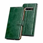 For Samsung Galaxy S10 Crazy Horse Texture Detachable Magnetic Back Cover Horizontal Flip Leather Case with Holder & Card Slots & Photo Frame & Wallet(Green)