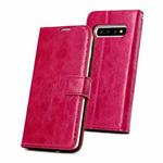 For Samsung Galaxy S10+ Crazy Horse Texture Detachable Magnetic Back Cover Horizontal Flip Leather Case with Holder & Card Slots & Photo Frame & Wallet(Red)
