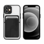 Skin Feel TPU + Frosted Translucent PC Shockproof Protective Case with Card Slot For iPhone 12 mini(Black)