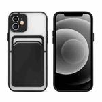 Skin Feel TPU + Frosted Translucent PC Shockproof Protective Case with Card Slot For iPhone 12(Black)