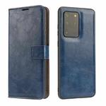 For Samsung Galaxy S20 Ultra Crazy Horse Texture Detachable Magnetic Back Cover Horizontal Flip Leather Case with Holder & Card Slots & Photo Frame & Wallet(Blue)