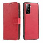 For Samsung Galaxy S21 5G Crazy Horse Texture Detachable Magnetic Back Cover Horizontal Flip Leather Case with Holder & Card Slots & Photo Frame & Wallet(Red)