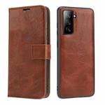 For Samsung Galaxy S21 5G Crazy Horse Texture Detachable Magnetic Back Cover Horizontal Flip Leather Case with Holder & Card Slots & Photo Frame & Wallet(Brown)