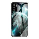 For Xiaomi Redmi Note 10 5G Colorful Painted Glass Shockproof Protective Case(Wolf)