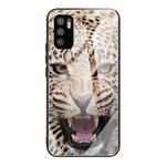 For Xiaomi Redmi Note 10 5G Colorful Painted Glass Shockproof Protective Case(Leopard)