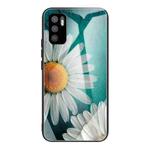 For Xiaomi Redmi Note 10 5G Colorful Painted Glass Shockproof Protective Case(Chamomile)